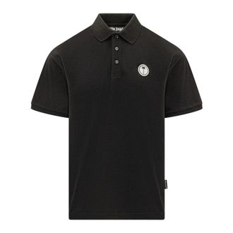Palm Angels Polo Shirts, male, Black, Size: XL Tree Logo Polo S/S