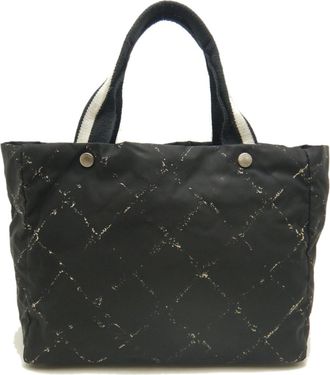 Chanel Black White Nylon Tote Bag (Pre-Owned)