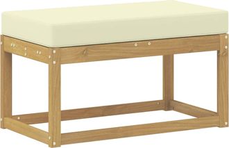 vidaXL Banco De Taburete Exterior Madera De Acacia S&oacute;lida Blanco Vidaxl