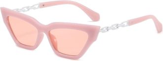 Generic Large Frame Men Outdoor Sunglasses Vacation Sports Women Driving Sun Glasses(Pink)