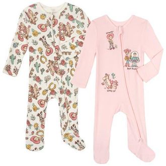 Disney Toy Story Baby Girls 2-Pack Footed Sleep N Play Coveralls in Toy Story Pink White at Nordstrom, Size 18M