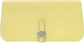 Herm&egrave;s Yellow Togo Leather Long Wallet (Bi-Fold) (Pre-Owned)