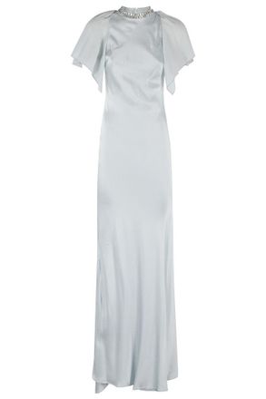 Amen Satin Dress With Swarovski Accents