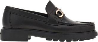 Ferragamo Black Leather Loafers