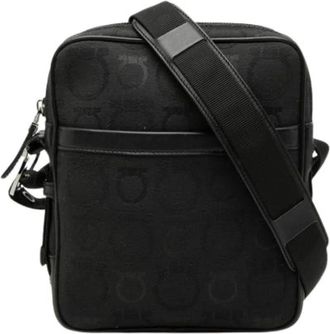 Ferragamo Pre-owned Cross Body Bags, female, Black, Size: ONE SIZE Pre-owned Canvas Shoulder Bag