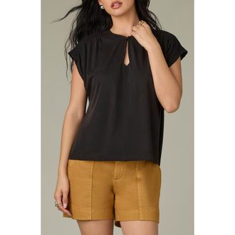 Wit & Wisdom Mixed Media Knit Top in Black at Nordstrom, Size X-Small