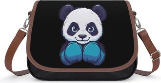 Generic Boxing Panda Small Womens Crossbody Bags Shoulder Handbag with Adjustable Strap for Travel