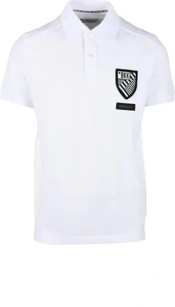Dirk Bikkembergs White Cotton-Blend Fitted Polo Shirt