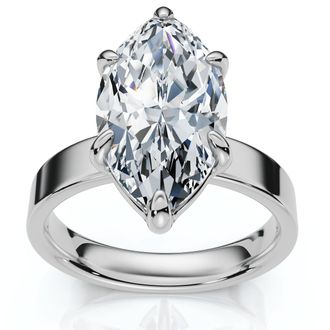 Pompeii3 Certified 2Ct Marquise Cut Flat Cigar Band Engagement Ring 14k Gold Lab Grown