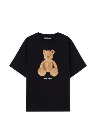 Palm Angels Black Bear Regular Graphic Cotton T-Shirt