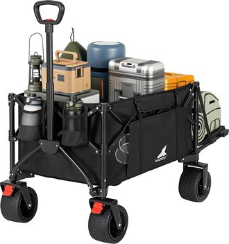 Woltu Woltu Carrito Plegable, 205 L, Carrito De Camping, Estante Trasero Plegable, Vers&aacute;til, Negro / 130 Kg