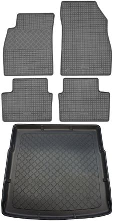 OEM Opel Insignia A Sports Tourer Kombi (5 Puertas) De 01.2009 A 08.2017 Set - Alfombrillas De Goma Para Coche + Alfombrilla Para Maletero