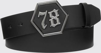 Philipp Plein Cintura regolabile in pelle liscia con fibbia metallica