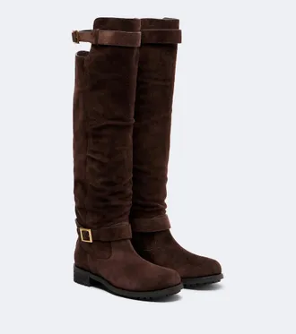 Jimmy Choo London Biker suede over-the-knee boots