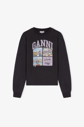 Ganni Daisy Duck Black Long Sleeve T-shirt - Size S Mixed