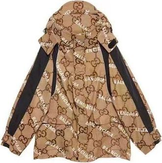 Gucci x Balenciaga The Hacker Project Jumbo GG Jacket Beige Ebony 676426-ZAH7K-9692