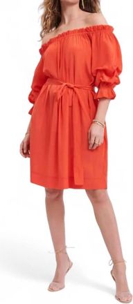 Mersea Tulum Ruffle Dress In Orange