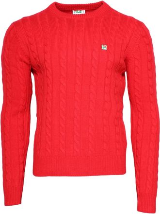 Fila cable knit crew neck jumper - Red