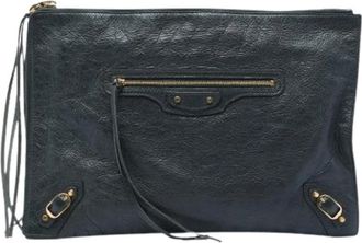 Balenciaga Pre-owned Vintage Clutch - Dames - Vintage Clutch - Grijs - ONE Size - Leer - Vintage