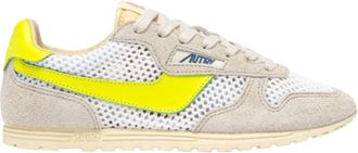 Autry Windspin WomenS Sneakers In Mesh And Leather White Sand And Evening Primrose Wslw Kd02 Windspin Low