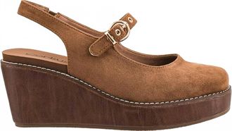 Corkys Footwear Womens Pity Party Wedge In Chestnut Faux Suede