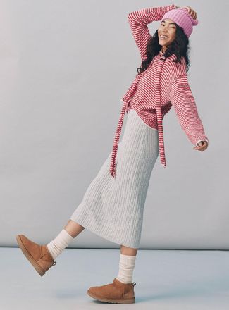 Twik Womens Rib-knit maxi skirt