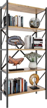 ebuy24 Ebuy24 - Vcm Madera Metal Almacenamiento Estante Estante Decoraci&oacute;n Libros Estante Estante Insasi 5 (roble De Miel)