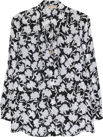 Michael Kors Zwarte Fleur Casual Blouse - Dames - Overhemden - Zwart - S - Overhemden