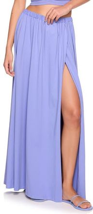 Susana Monaco Side Slit Maxi Skirt in Blue Velvet at Nordstrom, Size X-Small