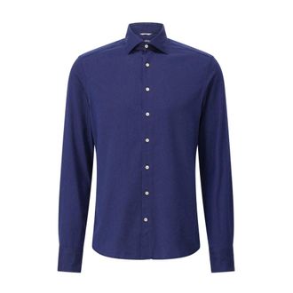 Stenstr&ouml;ms Katoenen Slim-Fit Shirt - Heren - Casual Overhemden - Blauw - M - Katoen - Overhemden