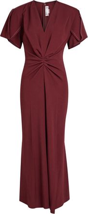 Victoria Beckham Eve Gathered Crepe Midi Dress - Red - 16 (UK16 / XL)