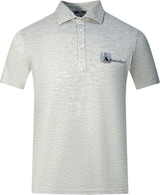 Aquascutum Aldis Brand London Logo Grey Polo Shirt