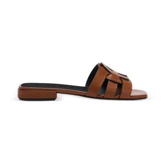 Furla Sliders, female, Brown, Size: 10 US Summer Leather Sandals