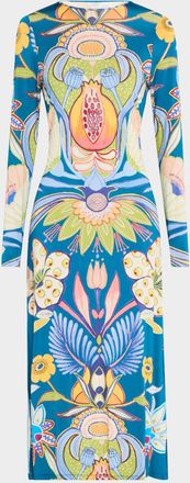 Marie Oliver Vaughn A-Line Floral-Print Maxi Dress