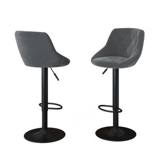 Vicco Taburete De Bar Conjunto De 2 Sena, Gris/negro, 38.5 X 84 Cm, Vicco