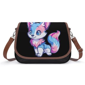 Generic Trans Fox Transgender Crossbody Bags for Women Shoulder Messenger Bag Purse Handbags