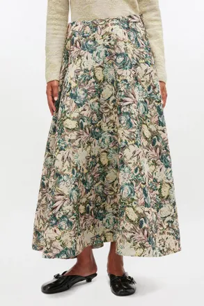 Ganni Tapestry Long Circle Skirt - Size 34 Mixed