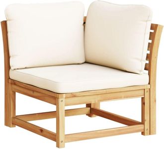 vidaXL Sof&aacute; De Jard&iacute;n De Esquina Y Cojines Acacia Maciza 73x73x65 Cm Vidaxl