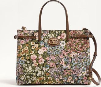 Valentino Garavani Valentino Garavani Antibes medium shopping bag in Apres LHiver jacquard fabric Wo