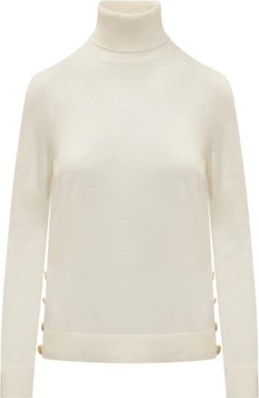 Michael Kors Button Tank Turtleneck - Dames - Coltruien - Wit - S - Truien & Vesten