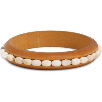 Petit Moments Wooden Beaded Cuff Bracelet at Nordstrom