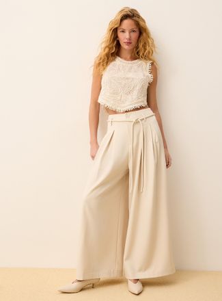 Icone Womens Pleated-waist ultra-wide pant