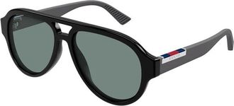 Gucci Aviator Full Rim Sunglasses - Black