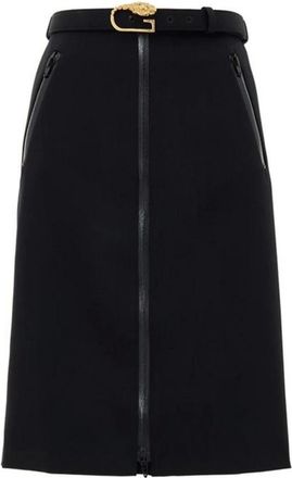 Gucci Wolrok met afneembare riem en centrale rits - Dames - Rokken - Zwart - Maat: M Wol