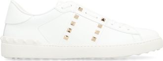 Valentino Garavani Mens Rockstud Low-Top Sneakers White Calfskin Trainers