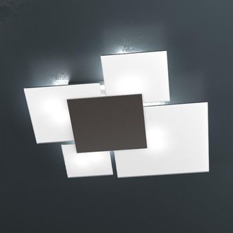 Top-Light Top-light - Plafoniera Moderna Top Light Upgrade 1148 70 E27 Led Vetro Lampada Parete Soffitto, Colore Marrone