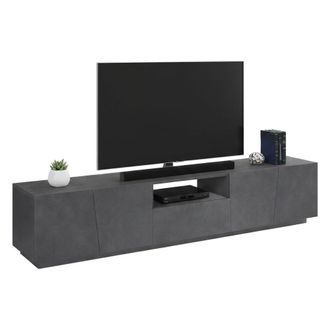 Dmora Dmora - Mueble De Televisi&oacute;n Dlori, Aparador Bajo Para Sal&oacute;n, Base Soporte Tv, 100% Made In Italy, Cm 220x43h46, Pizarra