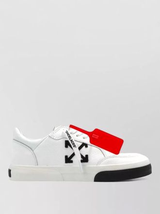 Off-white vulcanized low top sneakers contrast sole