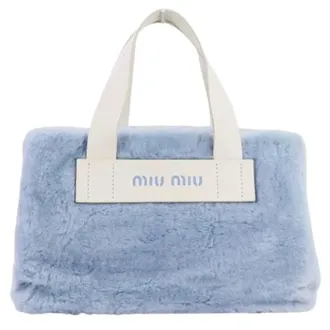 Miu Miu Pre-owned Tote Bags, female, Blue, Size: ONE SIZE Pre-owned Shearling 2way Tote Bag