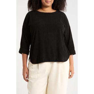 Max Studio Corduroy Knit Top in Black at Nordstrom Rack, Size 2 X